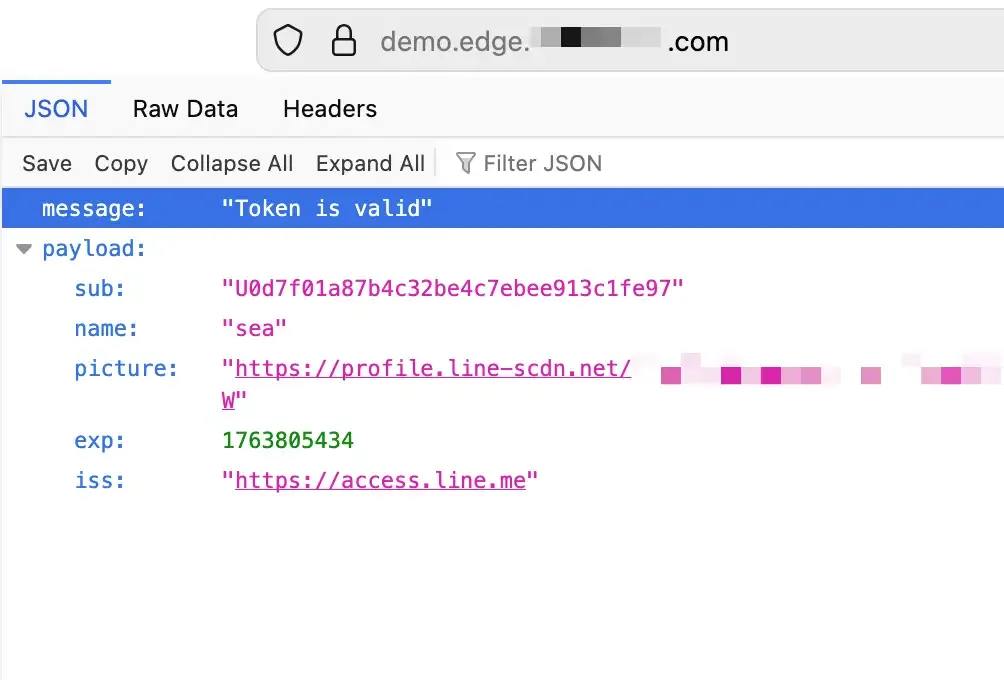 Response for server-side OIDC verification from AWS Lambda